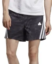 Adidas Future Icons Allover Print Three Stripes Track Shorts Black ,SMALL