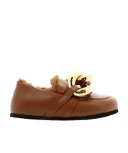 Chain-decorated Love shoes 35 Brown