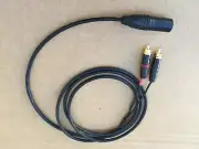 1'FT-25FT Mogami Cable Neutrik gold XLR-M to Dual RCA Balanced Audio sound Mic