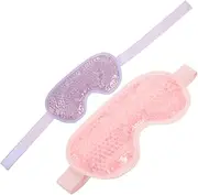 TOVINANNA 2pcs Gel Eye Mask Cooling Highlighter Puffy Skincare Blackout Eyeshadow Palette Warming Under Eye Warm Eye Facial Mask Girl Beauty Supplies Ice Compress Eye Mask Pvc