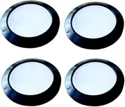 Marvix 4 x LED 12V 24V Spot Lights Black Surface Mounted Downlights Dimmable IP66 Waterproof Caravan, Campervan, Motorhome, Boat Lighting
