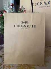 New COACH Brown Paper Shopping Gift Bags size small 10*8''