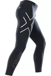 2XU Mens Compression Long Tights - Black/Silver HOT BARGAIN