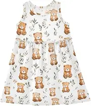 [Caihoyu] Girl Tank Dresses Toddler Soft Spring Dresses Summer Active Playwear, Multicolor05, 3 Years