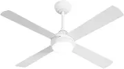 Vevare Ceiling Fan with Light and Remote Control, 52" Fan with 4 Blades AC Motor, White Low Profile Ceiling Fan for Bedroom, Kitchen, Living Room