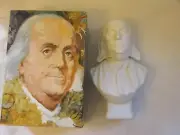 Avon Vintage White Glass Decanter Cologne Bottle Benjamin Franklin Bust