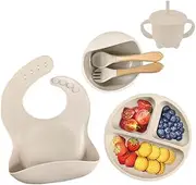 *ECO Friendly* 6 Piece Silicone Feeding Set (Beige)