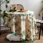 Cotton Linen Tablecloth Printed TableCloth Napkin Coffee Round Table Cover Decor