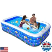 Inflatable Swimming Pool, 120" x 72" x 22" Kiddie Pools, Family Lounge Pools
