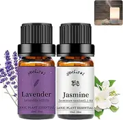 Jasmine Lavender Essential Oil Set 100% Organic Pure for Jasmine Essential Oil for Diffuser & Aromatherapy Lavender Oil 2 Pack