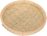 SHOWERORO Shau ​​ for Drying and Storage Handmade Basket Sieve Basket Basket Fruit Platter Woven Basket Mini Straw Simple Snack Holder Food Serving Containers Bamboo Khaki