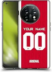 Head Case Designs Officially Licensed Custom Customised Personalised Arsenal FC Home 2023/24 Kit Soft Gel Case Compatible with OnePlus 11 5G