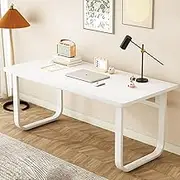 HOLGVE Small Conference Table, for 4 People Office Computer Desk, Rectangle Meeting Table, Use in Combination Seminar Training Table(White,47.2x19.6in/120x50cm)