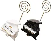 Operitacx 2pcs Piano-Shaped Memo Clip Holder Card Holder for Desk Stylish Photo Business Card Display Lightweight Portable Unique Design for Notes Table Numbers