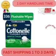 8 Flip-Top Packs, 42 Wipes per Pack 336 Total Flushable Cottonelle Gentleplus,