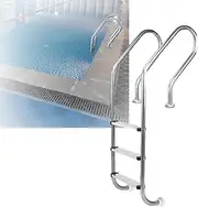 3 Step Swimming Pool Ladder,with Stainless Steel Steps and Armrest,Weight Capacity 600 Lbs,for Inground Pools(3-steps1.5mm)