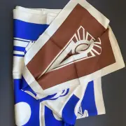Tory Burch Double Sided Cavalier Horse Pattern Logo 100% Silk Scarf Neckerchief