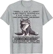 [Elastiau] Cute Wolf I Am A Grumpy Old Woman I Am Who Have Anger T-Shirt