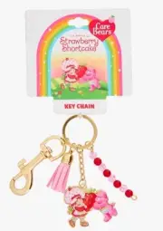 NEW! Strawberry Shortcake And Cheer Bear- Care Bears Multi Charm Keychain