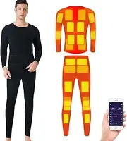 [IMYOGI] Cozy Heated Thermal Underwear for Men Winter Warm APP Control Temperature 24 Areas Heating Top + Pants 5-Level Heating Settings