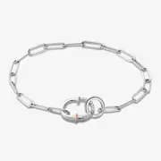 Welsh Clogau Sterling Silver, 9carat Rose Gold & White Topaz Connection Bracelet