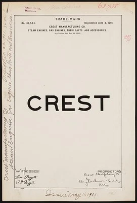 Crest Manufacturing Co. Crest brand Steam Engines, Gas Engines, Their Parts