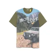 [Moncler X Mercedes-benz By Nigo] Moncler X Mercedes-benz By Nigo X Mercedes-Bens Graphic-print T-shirt M GREEN/BLUE