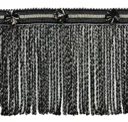 Black, Sandstone 6" Bullion Fringe Trim / Noir Beige [5 Yards]