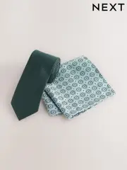 Forest Tie and Pocket Square Set (AH9513) | $29