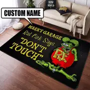 Personalized Garage Rat Fink Doormat, Rat Fink Says Don't Touch Welcome Mat