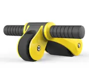 Household Multifunctional Abdominal Exercise Device Folding Double Wheel Bearing Roller Mute Sports Equipment-Yellow