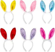 xianshi 6 Pcs Bunny Ears, Rabbit Ears Headband Furry Rabbit Ear Headband,Easter Cosplay Party Hair Styling Costume Dress Up For Women,Easter Cosplay Party Hair Styling Costume Dress Up For Women