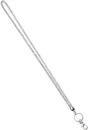 HOUDERCO Rhinestone Phone Lanyard Chain with Clasp Comfortable Fit for Keys and Id Badge Lightweight Bling Neck Strap for Women Secure Attachment Silver