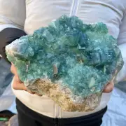 11.1lb NATURAL Green Cube FLUORITE Quartz Crystal Cluster Mineral Specimen heali
