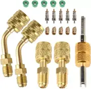 R410A Adapter for Mini Split System, 5/16 Female 1/4 Male Flare, Valve Core Remo