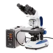 Amscope 40X-2500X Compound Microscope w/ Temperature Control Stage Warmer+Slides