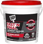 DAP Fast 'N Final Lightweight Spackling Gallon 3.78L - Quick Dry, No-Sand Formula for Interior/Exterior - Easy One-Step Patch & Prime for Drywall, Wood, Stucco & Brick
