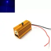 Blue Dot 450nm 50mW Focusable Laser Diode Module 3-5V w/ Heatsink