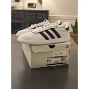 Adidas Breaknet Sleek Women’s White/Black Leather Sneakers Size 6.5 New!