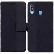 For Samsung Galaxy A40 Geometric Embossed Leather Phone Case