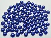 200 Royal Blue Acrylic Half Pearl Flatback Round Bead 10mm Scrapbook Craft