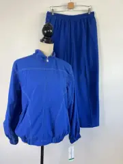 Alfred Dunner Vintage 2pc Tracksuit Womens Petite Large Purple Athleisure Sporty