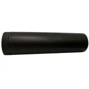 6 Inch Black Stove Pipe Snap-Lock Design, Single Wall Steel, 24-Gauge