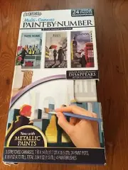 ArtSkills Multi-Canvas Paint By Number Kit Metallic Paints Craft DIY Paint Brush