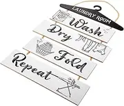 Levemolo Rustic Laundry Wall Art Sign Decorative Wooden Hanging for Farmhouse Bathroom Unique Laundry Accessories for Home Decoration Housewarming present
