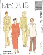 8829 UNCUT Vintage McCalls SEWING Pattern Shirt Pull On Pants Skirt FF OOP NEW