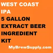 West Coast IPA Homebrew 5 Gallon Beer Extract Ingredient Kit - My Brew Supply