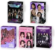 ZHENGGE 5 Pack/150 Pcs AESPA Lomo Card Photocards Greeting Card with Postcards Box