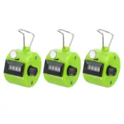 3Pcs Clicker Counter 4-Digit Hand Tally Counter Mechanical Click Counter Green