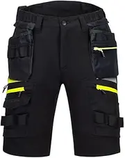 [Portwest] DX444 Men's DX4 Detachable Holster Pocket Stretch Work Shorts Black, 34, Black, 34